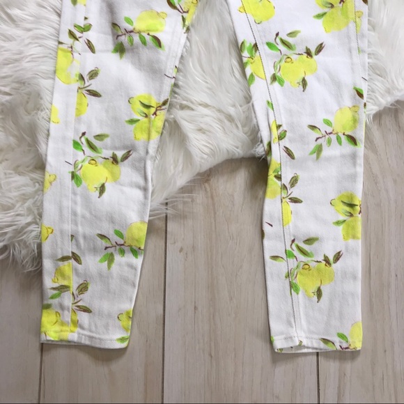 Kate Spade Lemon Print White Skinny Ankle Jeans - Picture 7 of 8